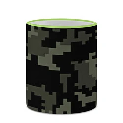 Кружка 3D Камуфляж пиксельный: черный/серый, цвет: 3D-светло-зеленый кант — фото 2