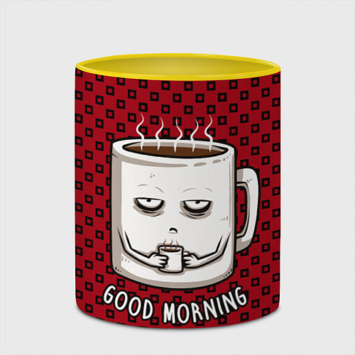 Кружка цветная Good Morning / 3D-Белый + желтый – фото 2