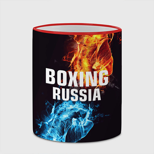 Кружка цветная Boxing Russia / 3D-Красный кант – фото 2