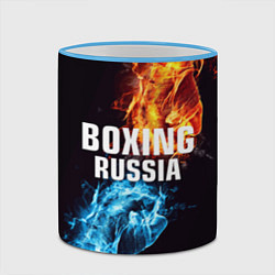 Кружка 3D Boxing Russia, цвет: 3D-небесно-голубой кант — фото 2