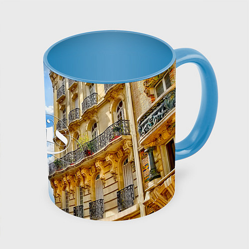 Кружка цветная Daytime Paris / 3D-Белый + небесно-голубой – фото 1
