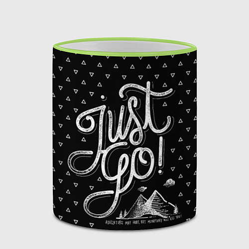 Кружка цветная Just Go Mountains / 3D-Светло-зеленый кант – фото 2