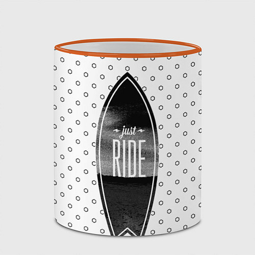 Кружка цветная Just Ride / 3D-Оранжевый кант – фото 2