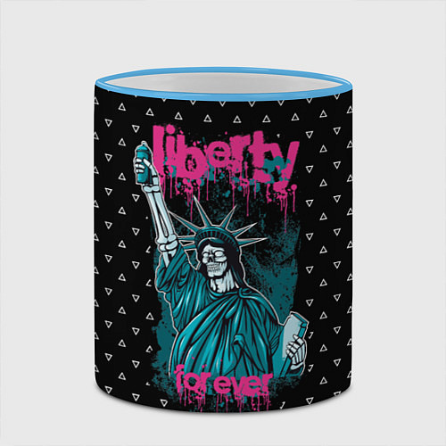 Кружка цветная Liberty Forever / 3D-Небесно-голубой кант – фото 2