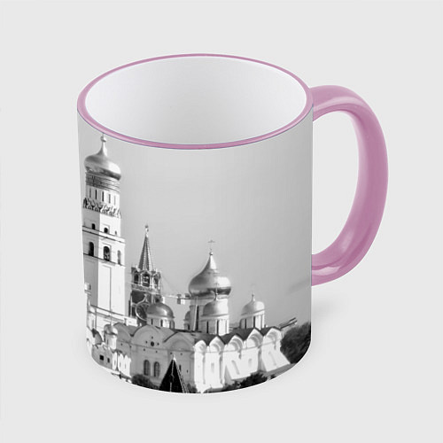 Кружка цветная Москва: Кремль / 3D-Розовый кант – фото 1
