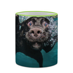 Кружка 3D Пес дайвер, цвет: 3D-светло-зеленый кант — фото 2