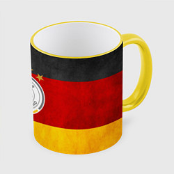 Кружка 3D Сборная Германии, цвет: 3D-желтый кант