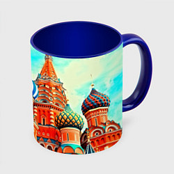 Кружка 3D Blue Kremlin, цвет: 3D-белый + синий