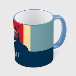 Кружка 3D Yes we CAT, цвет: 3D-небесно-голубой кант