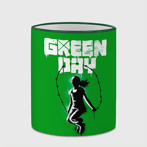 Кружка цветная Green Day: Girl / 3D-Зеленый кант – фото 2