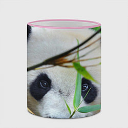Кружка 3D Панда в лесу, цвет: 3D-розовый кант — фото 2