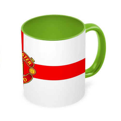 Кружка цветная Manchester Utd: England / 3D-Белый + светло-зеленый – фото 1