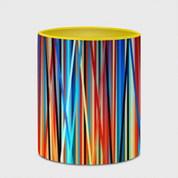 Кружка 3D Colored stripes, цвет: 3D-белый + желтый — фото 2