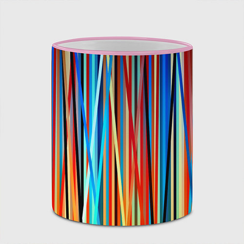 Кружка цветная Colored stripes / 3D-Розовый кант – фото 2