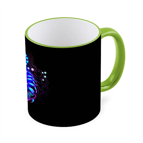 Кружка цветная Космический Скорпион / 3D-Светло-зеленый кант – фото 1