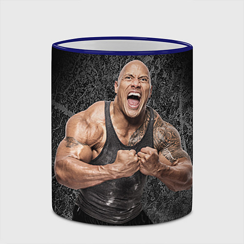 Кружка цветная Dwayne Johnson / 3D-Синий кант – фото 2