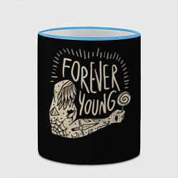 Кружка 3D Forever young, цвет: 3D-небесно-голубой кант — фото 2