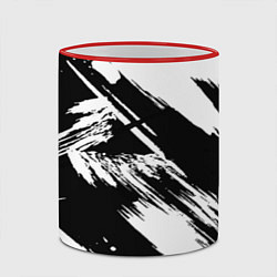 Кружка 3D Чёрно-белый, цвет: 3D-красный кант — фото 2
