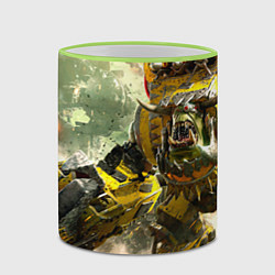 Кружка 3D WH40k warboss, цвет: 3D-светло-зеленый кант — фото 2