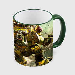 Кружка 3D WH40k warboss, цвет: 3D-зеленый кант