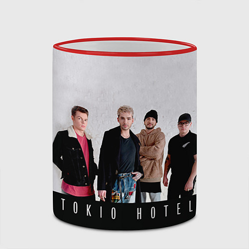 Кружка цветная Tokio Hotel / 3D-Красный кант – фото 2