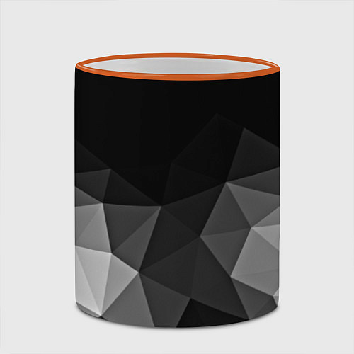 Кружка цветная Abstract gray / 3D-Оранжевый кант – фото 2