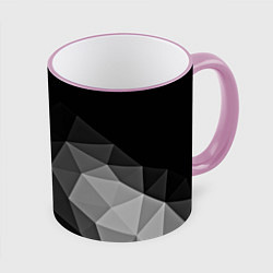 Кружка 3D Abstract gray, цвет: 3D-розовый кант