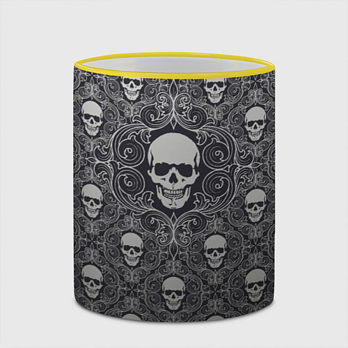 Кружка цветная Black Milk: Skulls / 3D-Желтый кант – фото 2