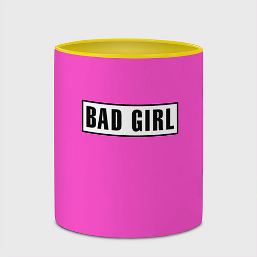 Кружка цветная BAD GIRL / 3D-Белый + желтый – фото 2