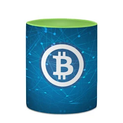 Кружка 3D Bitcoin Blue, цвет: 3D-белый + светло-зеленый — фото 2