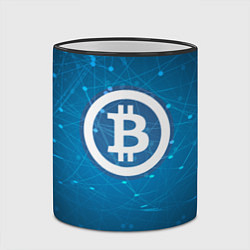 Кружка 3D Bitcoin Blue цвета 3D-черный кант — фото 2