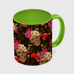 Кружка 3D Черепа, цвет: 3D-белый + светло-зеленый