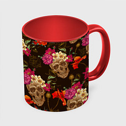 Кружка 3D Черепа, цвет: 3D-белый + красный