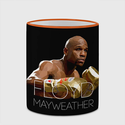 Кружка цветная Floyd Mayweather / 3D-Оранжевый кант – фото 2