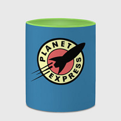 Кружка 3D Planet Express, цвет: 3D-белый + светло-зеленый — фото 2