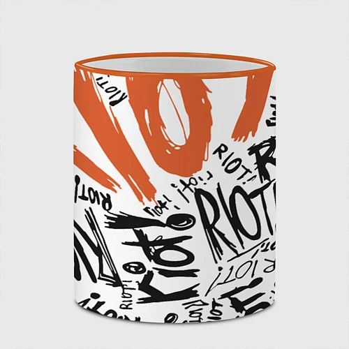 Кружка цветная Paramore: Riot / 3D-Оранжевый кант – фото 2