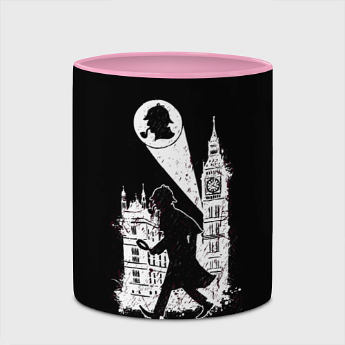 Кружка цветная Шерлок Холмс / 3D-Белый + розовый – фото 2