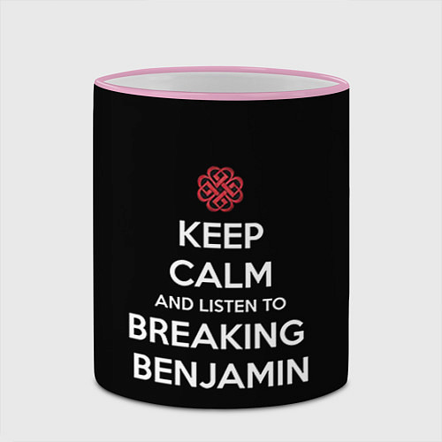 Кружка цветная Keep Calm & Breaking Benjamin / 3D-Розовый кант – фото 2