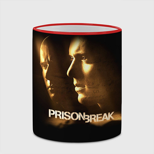 Кружка цветная Prison break guys / 3D-Красный кант – фото 2