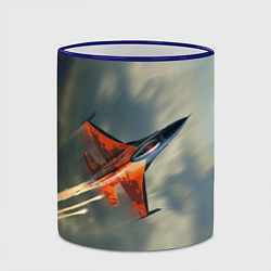 Кружка 3D Красный F16, цвет: 3D-синий кант — фото 2