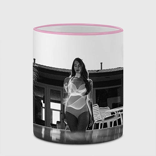 Кружка цветная Lana Del Rey: Water / 3D-Розовый кант – фото 2