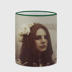 Кружка 3D Lana Del Rey: Flower, цвет: 3D-зеленый кант — фото 2