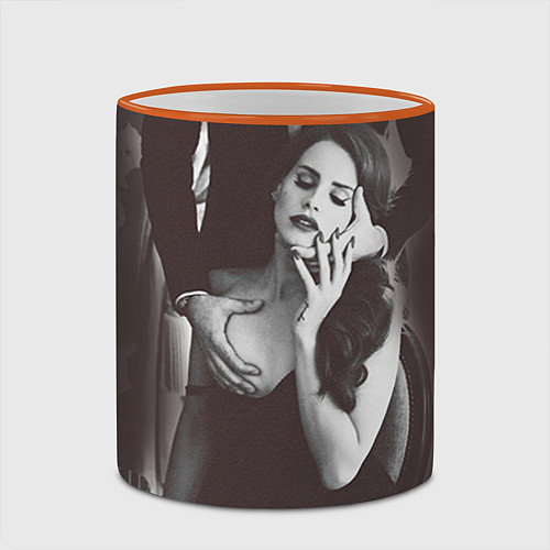 Кружка цветная Mrs. Del Rey / 3D-Оранжевый кант – фото 2