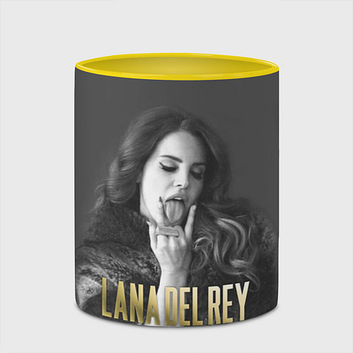 Кружка цветная Lana Del Rey: Sex / 3D-Белый + желтый – фото 2