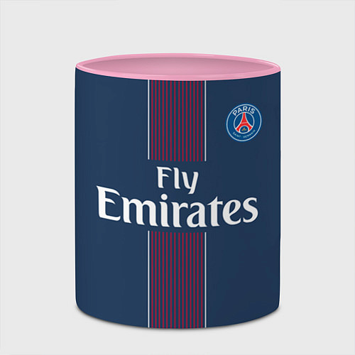 Кружка цветная PSG FC: Blue / 3D-Белый + розовый – фото 2