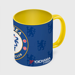 Кружка 3D Chelsea FC: Yokohama Tyres, цвет: 3D-белый + желтый