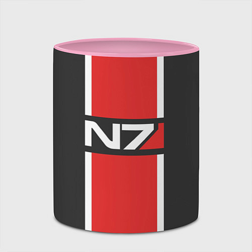 Кружка цветная Mass Effect: N7 / 3D-Белый + розовый – фото 2