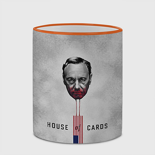 Кружка цветная House of Cards / 3D-Оранжевый кант – фото 2