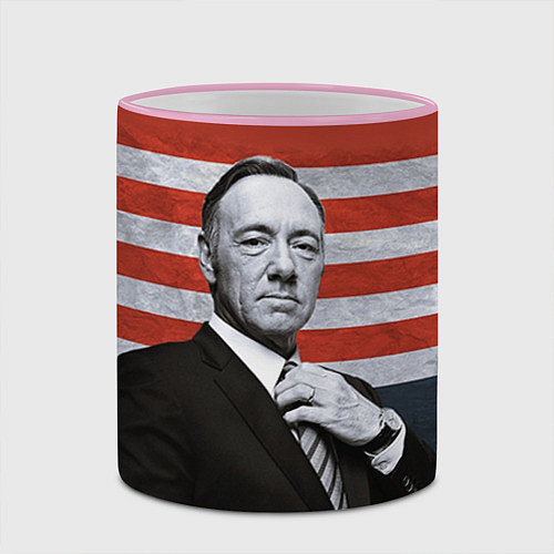 Кружка цветная Kevin Spacey patriot / 3D-Розовый кант – фото 2