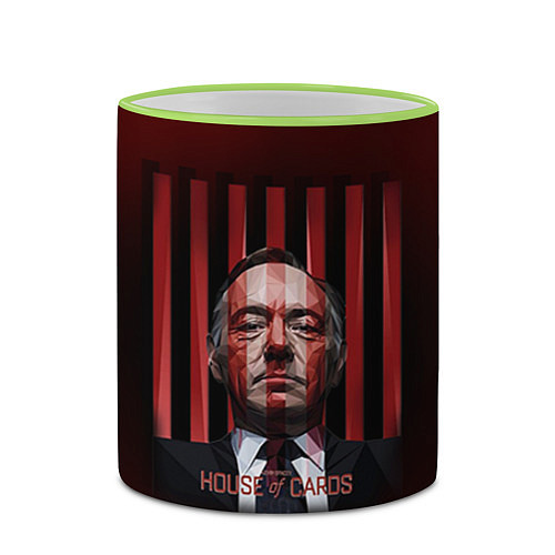 Кружка цветная House of Cards: Red lines / 3D-Светло-зеленый кант – фото 2